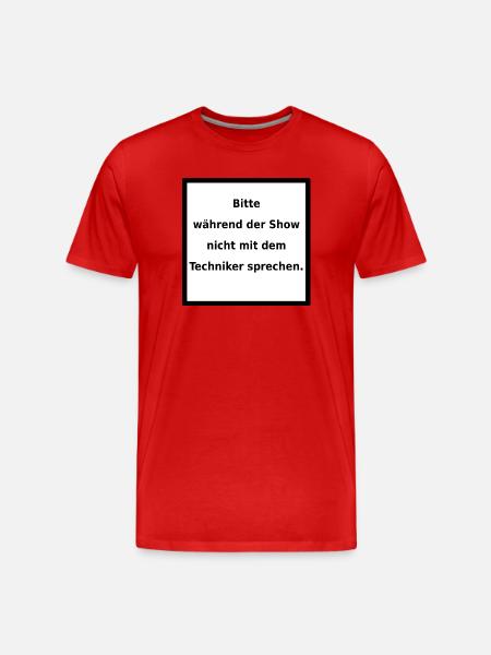 Warnhinweis: Techniker. (black/white) - Männer Premium Bio T-Shirt - Rot