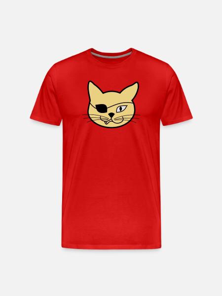 Pirate Kitteh - Men's Premium Organic T-Shirt - red