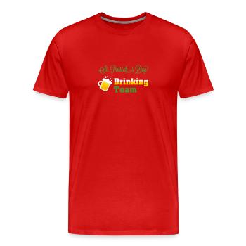 St. Patrick's Day Drinking Team - Men's Premium Organic T-Shirt - red - Front - Damien (186cm)