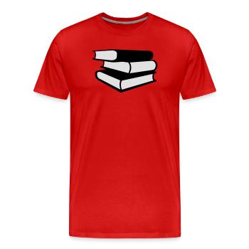 Bücher - Männer Premium Bio T-Shirt - Rot - Vorne - Damien (186cm)