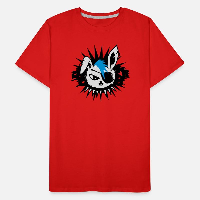 rabbit with an eye patch and a mohawk Men's Premium Organic T-Shirt