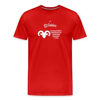 Sternzeichen Widder - Männer Premium Bio T-Shirt - Rot - Vorne - Damien (186cm)