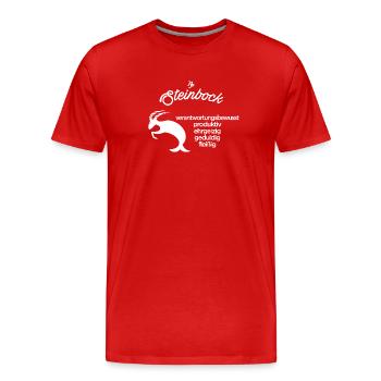 Sternzeichen Steinbock - Männer Premium Bio T-Shirt - Rot - Vorne - Damien (186cm)