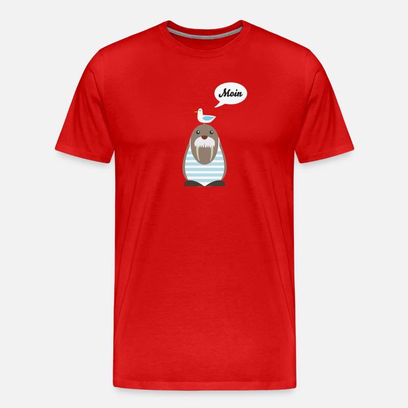 Moin, lion de mer, mouette - T-shirt bio Premium Homme - rouge