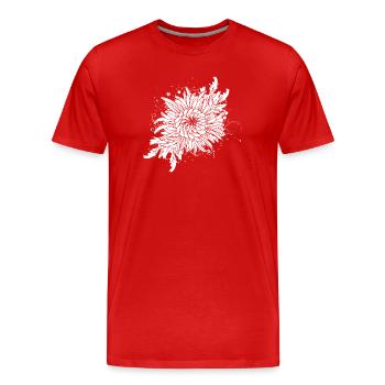 chrysanthème blanc - T-shirt bio Premium Homme - rouge - Devant - Damien (186cm)