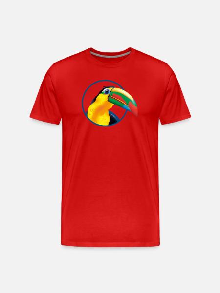 Tropischer Toucan Farbexplosion - Männer Premium Bio T-Shirt - Rot
