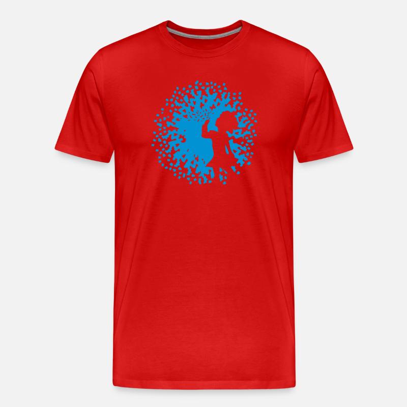 Mädchen mit Pusteblume - Männer Premium Bio T-Shirt - Rot