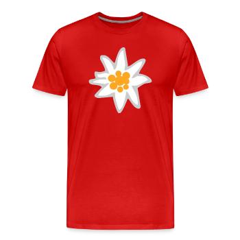 Edelweiss - T-shirt bio Premium Homme - rouge - Devant - Damien (186cm)