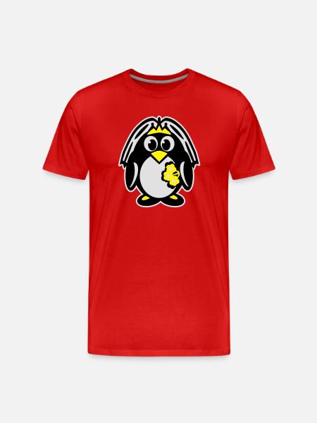 penguin bride - Men's Premium Organic T-Shirt - red