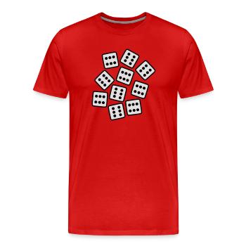 Dice - 60 years Birthday - Men's Premium Organic T-Shirt - red - Front - Damien (186cm)