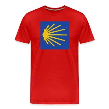 Muschel Wegweiser - Männer Premium Bio T-Shirt - Rot - Vorne - Damien (186cm)