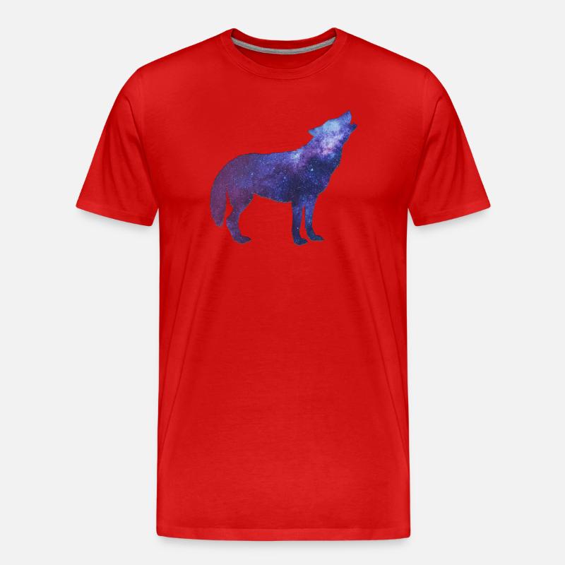 Starwolf Heulen - Männer Premium Bio T-Shirt - Rot
