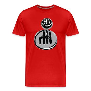Gear shift - car sport - Men's Premium Organic T-Shirt - red - Front - Damien (186cm)