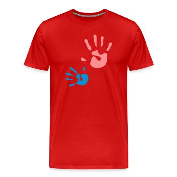 mother child hand Kinderhand - Männer Premium Bio T-Shirt - Rot - Vorne - Damien (186cm)