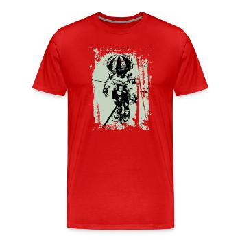 robo metall green - Männer Premium Bio T-Shirt - Rot - Vorne - Damien (186cm)