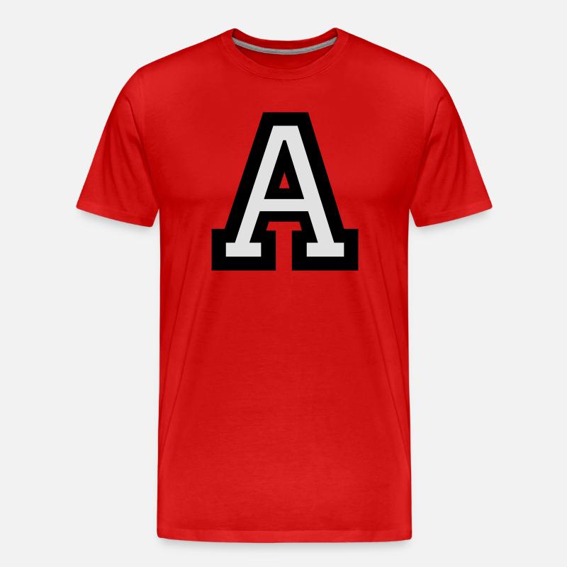 Buchstabe A - Männer Premium Bio T-Shirt - Rot