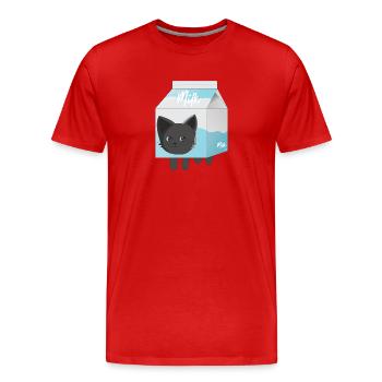 lait - T-shirt bio Premium Homme - rouge - Devant - Damien (186cm)