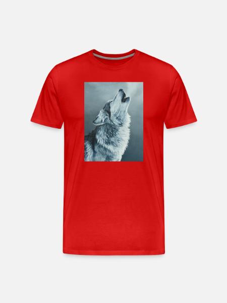 Grey Wolf - Men's Premium Organic T-Shirt - red