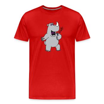 drôles animaux plantes fruits légumes motifs enfants - T-shirt bio Premium Homme - rouge - Devant - Damien (186cm)