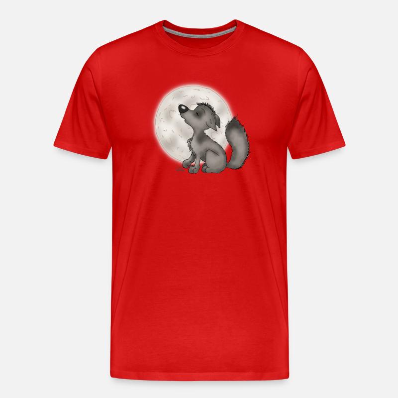 Wölfchen - Männer Premium Bio T-Shirt - Rot