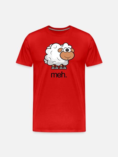 Schaf-Illustrationscomic mit Zitat - Männer Premium Bio T-Shirt - Rot