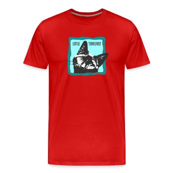 Katzenporträt mit Slogans - Männer Premium Bio T-Shirt - Rot - Vorne - Damien (186cm)
