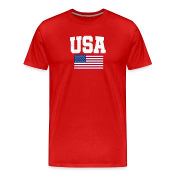 United States - Men's Premium Organic T-Shirt - red - Front - Damien (186cm)