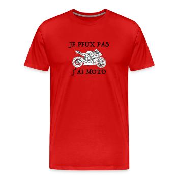 I can not I have motorcycle - Men's Premium Organic T-Shirt - red - Front - Damien (186cm)