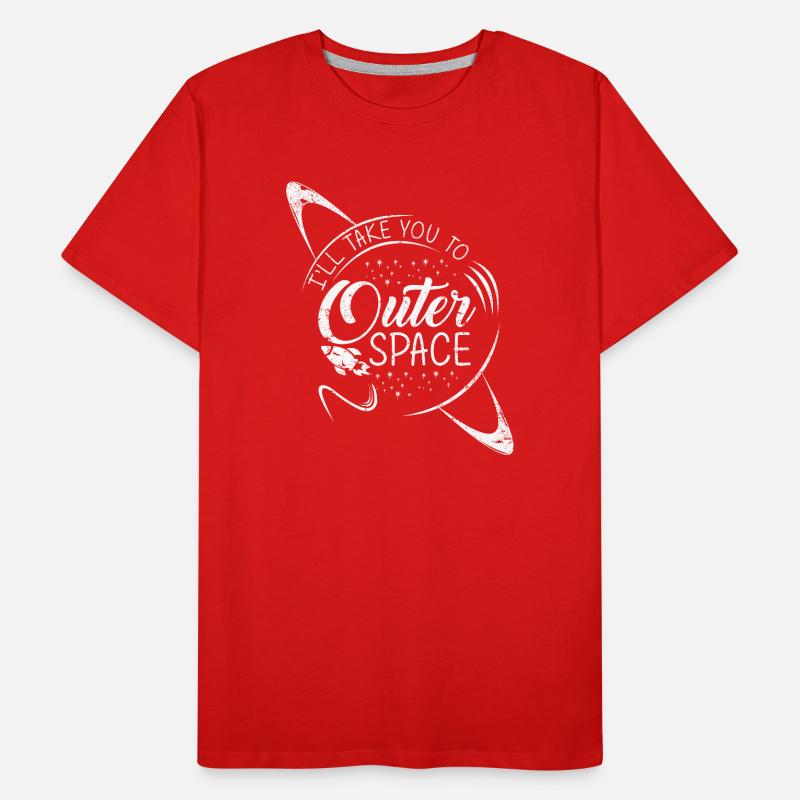 Espace spatial spatial fusée planètes en apesanteur T-shirt bio Premium Homme