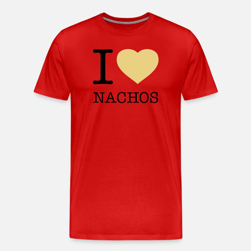I LOVE NACHOS - Männer Premium Bio T-Shirt - Rot