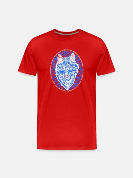 loup - T-shirt bio Premium Homme - rouge