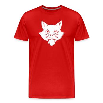 Chat chaton miaou chat domestique oeil de chat - T-shirt bio Premium Homme - rouge - Devant - Damien (186cm)