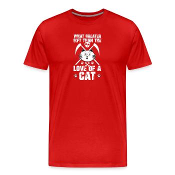 Chat chaton miaou chat domestique oeil de chat - T-shirt bio Premium Homme - rouge - Devant - Damien (186cm)