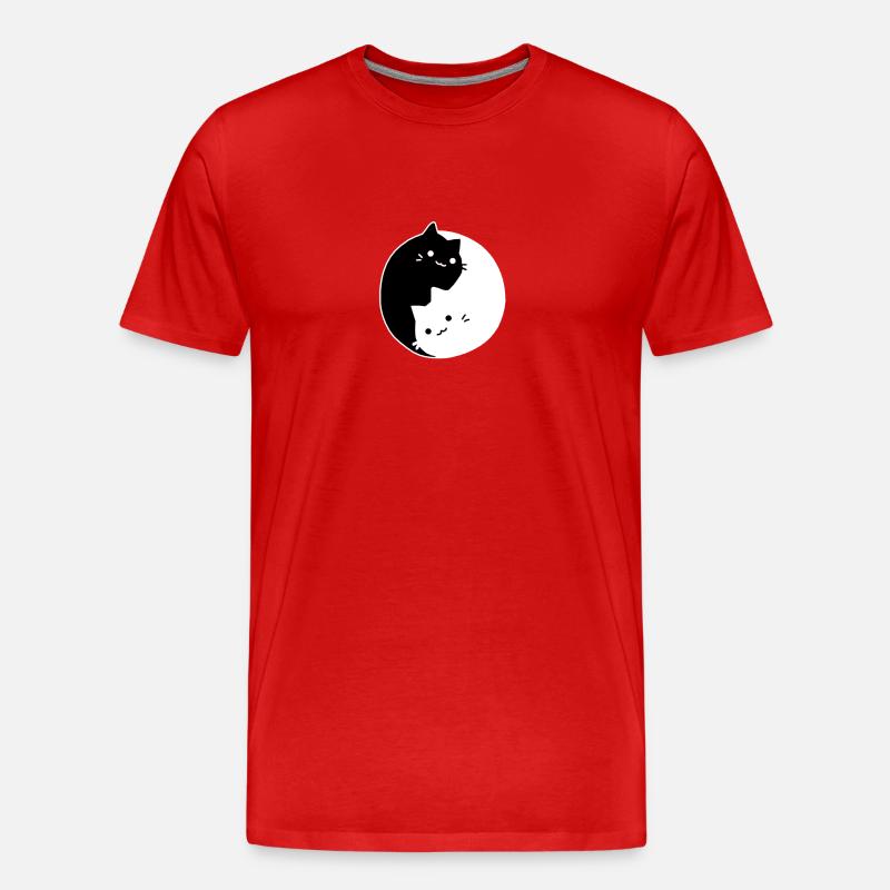 Katze Karma - Männer Premium Bio T-Shirt - Rot