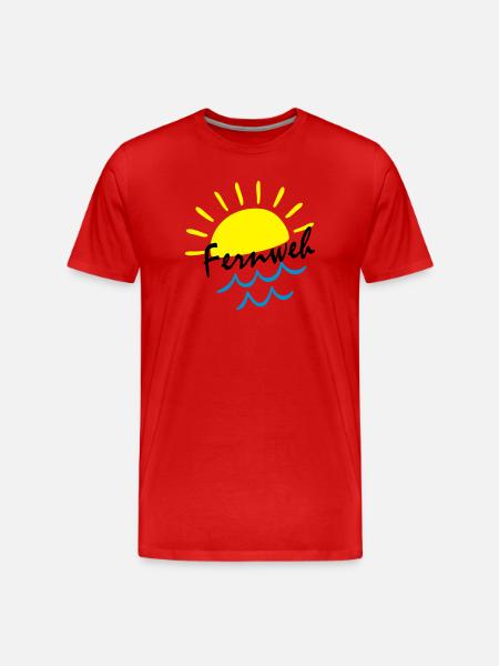Sunrise Ocean – Sonne & Wellen Icon - Männer Premium Bio T-Shirt - Rot