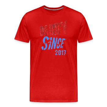 DADY SINCE - Männer Premium Bio T-Shirt - Rot - Vorne - Damien (186cm)