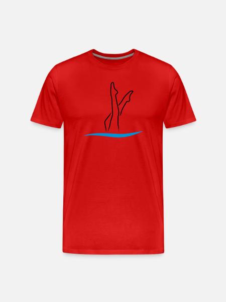 Synchronschwimmen - Männer Premium Bio T-Shirt - Rot