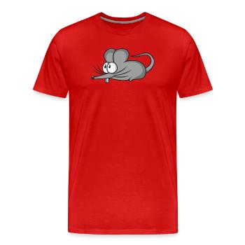 Souris souris mousi petites souris rat rongeur - T-shirt bio Premium Homme - rouge - Devant - Damien (186cm)