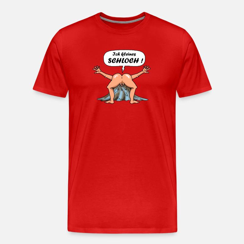 Das kleine Arschloch - Design - Männer Premium Bio T-Shirt - Rot