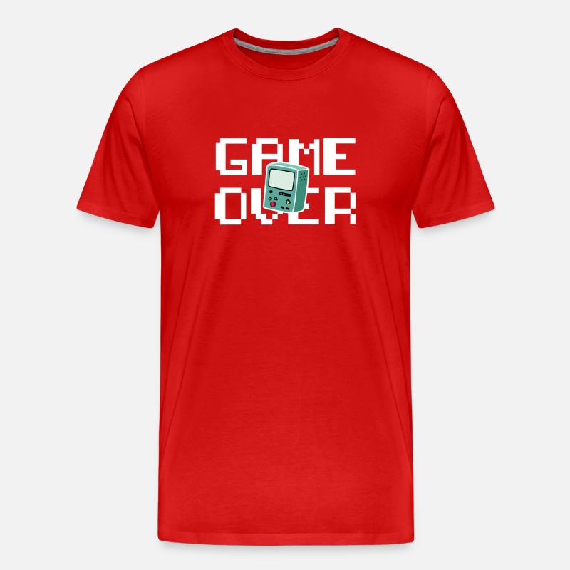 Game Over Retrogaming - Männer Premium Bio T-Shirt - Rot