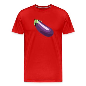 Aubergine - Männer Premium Bio T-Shirt - Rot - Vorne - Damien (186cm)