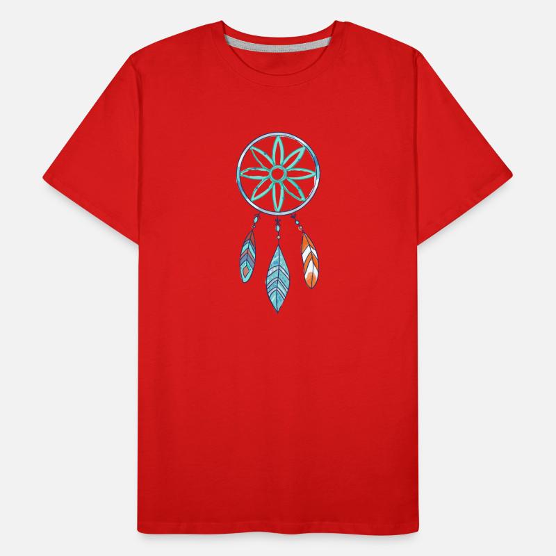 Boho Traumfänger Azurblüten schmuck Männer Premium Bio T-Shirt