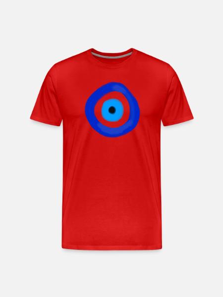 Blue Orbit Eye Abstract - Men's Premium Organic T-Shirt - red