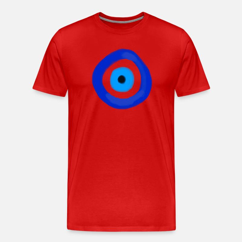 Blue Orbit Eye Abstract - Männer Premium Bio T-Shirt - Rot