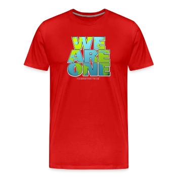 We are One - Männer Premium Bio T-Shirt - Rot - Vorne - Damien (186cm)
