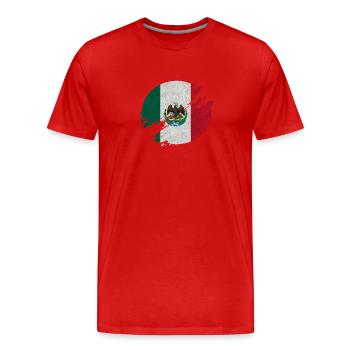 Mexiko Kreis / Flagge Geschenk - Männer Premium Bio T-Shirt - Rot - Vorne - Damien (186cm)