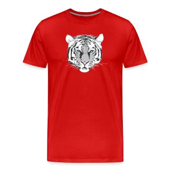 weißer Tiger - Männer Premium Bio T-Shirt - Rot - Vorne - Damien (186cm)