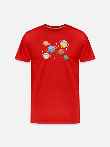 Saturn Planeten - Männer Premium Bio T-Shirt - Rot
