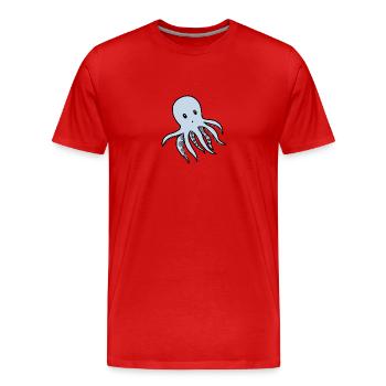 poulpe - T-shirt bio Premium Homme - rouge - Devant - Damien (186cm)