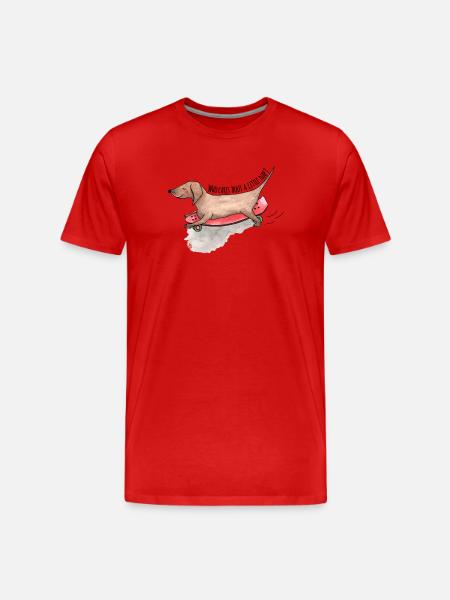 Teckel Longboard Chiens Sieste - T-shirt bio Premium Homme - rouge